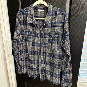 Copper Key Classic Blue and White Plaid Shirt